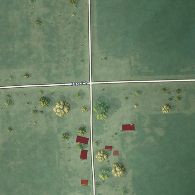 Close-up of the map of Storla, South Dakota print showing street and building detail