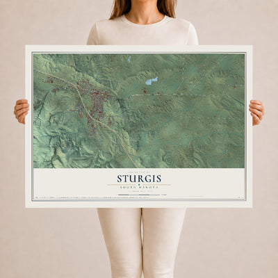 Map of Sturgis, South Dakota, 24 x 36 inch unframed archival matte print