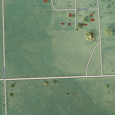 Second close-up of the map of Summit, South Dakota print showing more streets and buildings