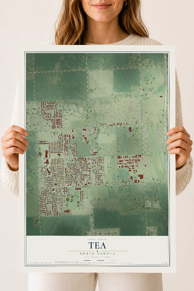 Map of Tea, South Dakota, 18 x 24 inch unframed archival matte print
