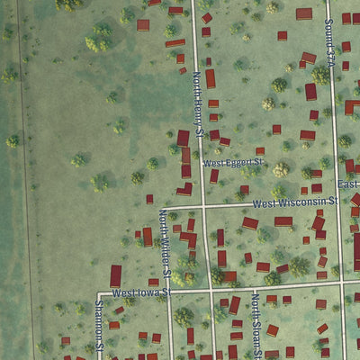 Second close-up of the map of Tripp, South Dakota print showing more streets and buildings