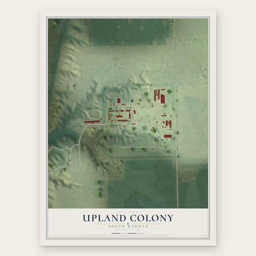 Upland Colony, South Dakota map print, the full design