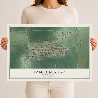 Map of Valley Springs, South Dakota, 12 x 18 inch unframed archival matte print