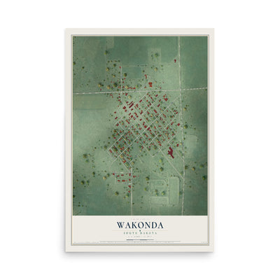 Map of Wakonda, South Dakota, 12 x 18 inch unframed archival matte print