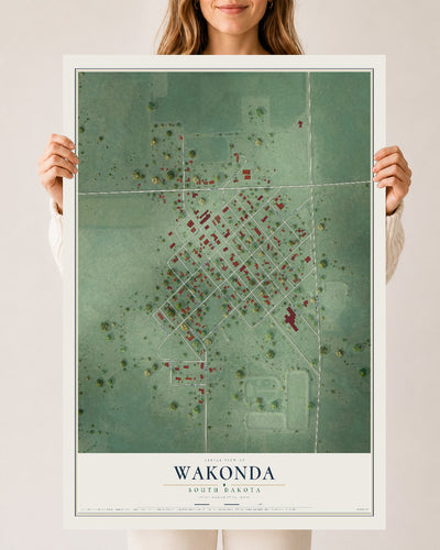 Map of Wakonda, South Dakota, 24 x 36 inch unframed archival matte print