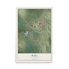 Map of Wall, South Dakota, 12 x 18 inch unframed archival matte print