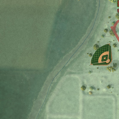 Second close-up of the map of Warner, South Dakota print showing more streets and buildings