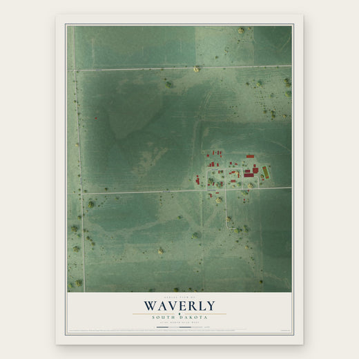 Waverly, South Dakota map print, the full design