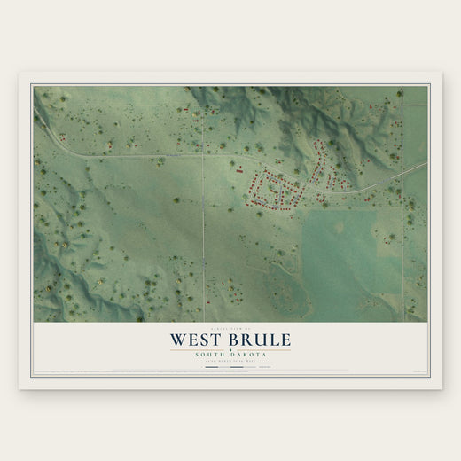 West Brule, South Dakota map print, the full design