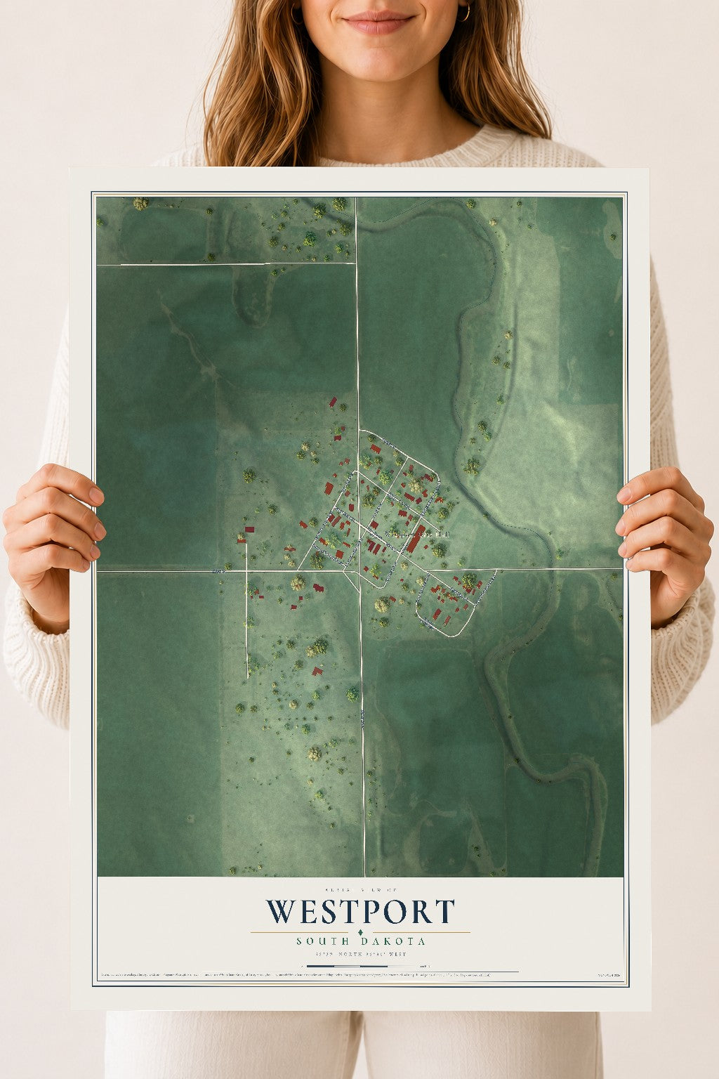 Map of Westport, South Dakota, 18 x 24 inch unframed archival matte print