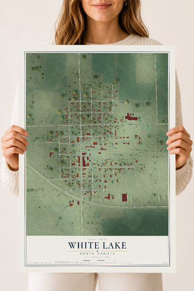 Map of White Lake, South Dakota, 18 x 24 inch unframed archival matte print