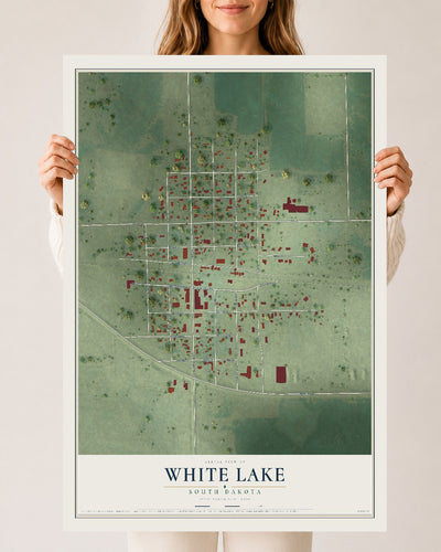 Map of White Lake, South Dakota, 24 x 36 inch unframed archival matte print