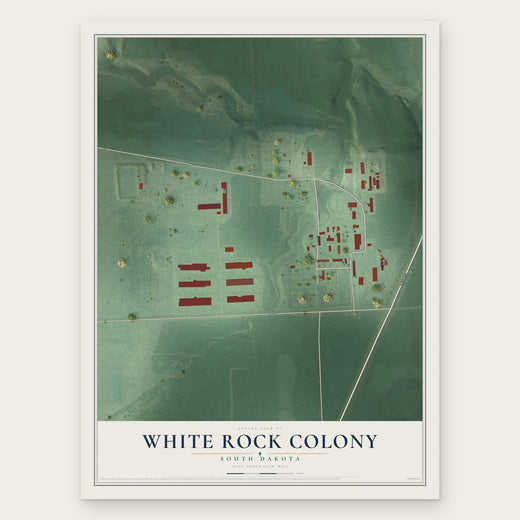 White Rock Colony, South Dakota map print, the full design