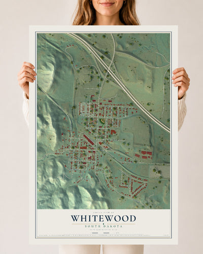 Map of Whitewood, South Dakota, 24 x 36 inch unframed archival matte print