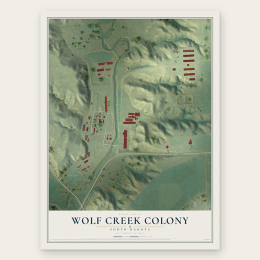 Wolf Creek Colony, South Dakota map print, the full design