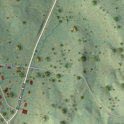Second close-up of the map of Alexandria, Tennessee print showing more streets and buildings