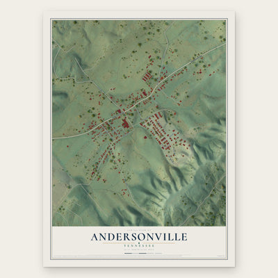 Andersonville, Tennessee map print, the full design