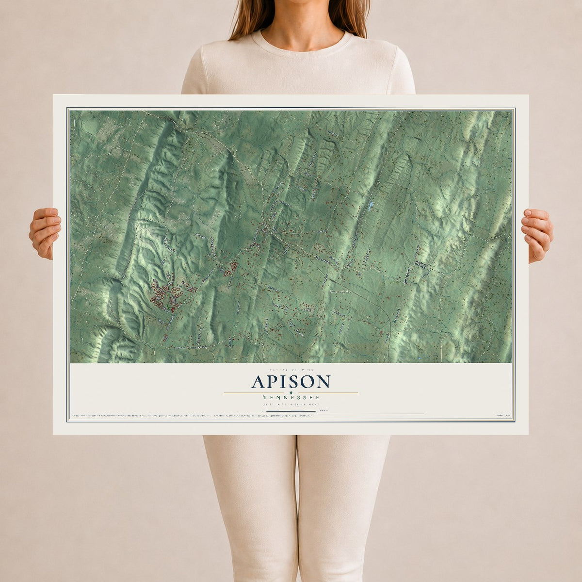 Map of Apison, Tennessee, 24 x 36 inch unframed archival matte print