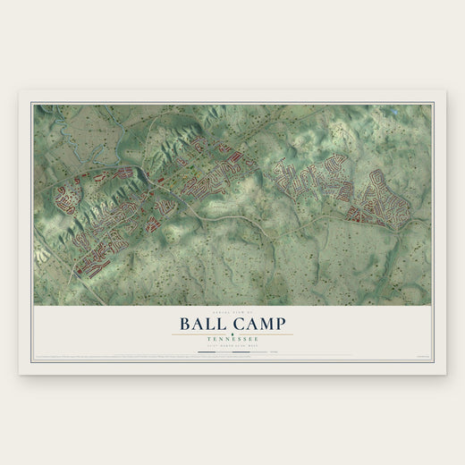 Ball Camp, Tennessee map print, the full design