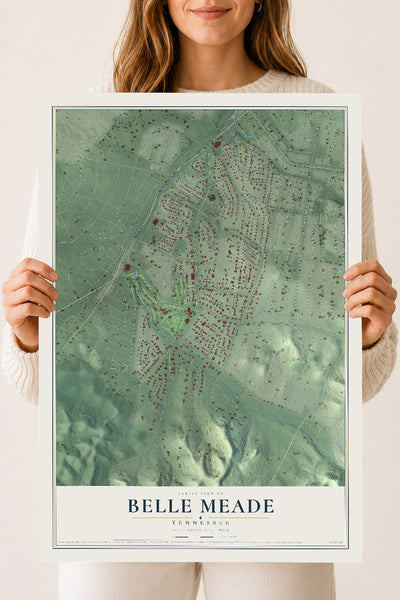 Map of Belle Meade, Tennessee, 18 x 24 inch unframed archival matte print