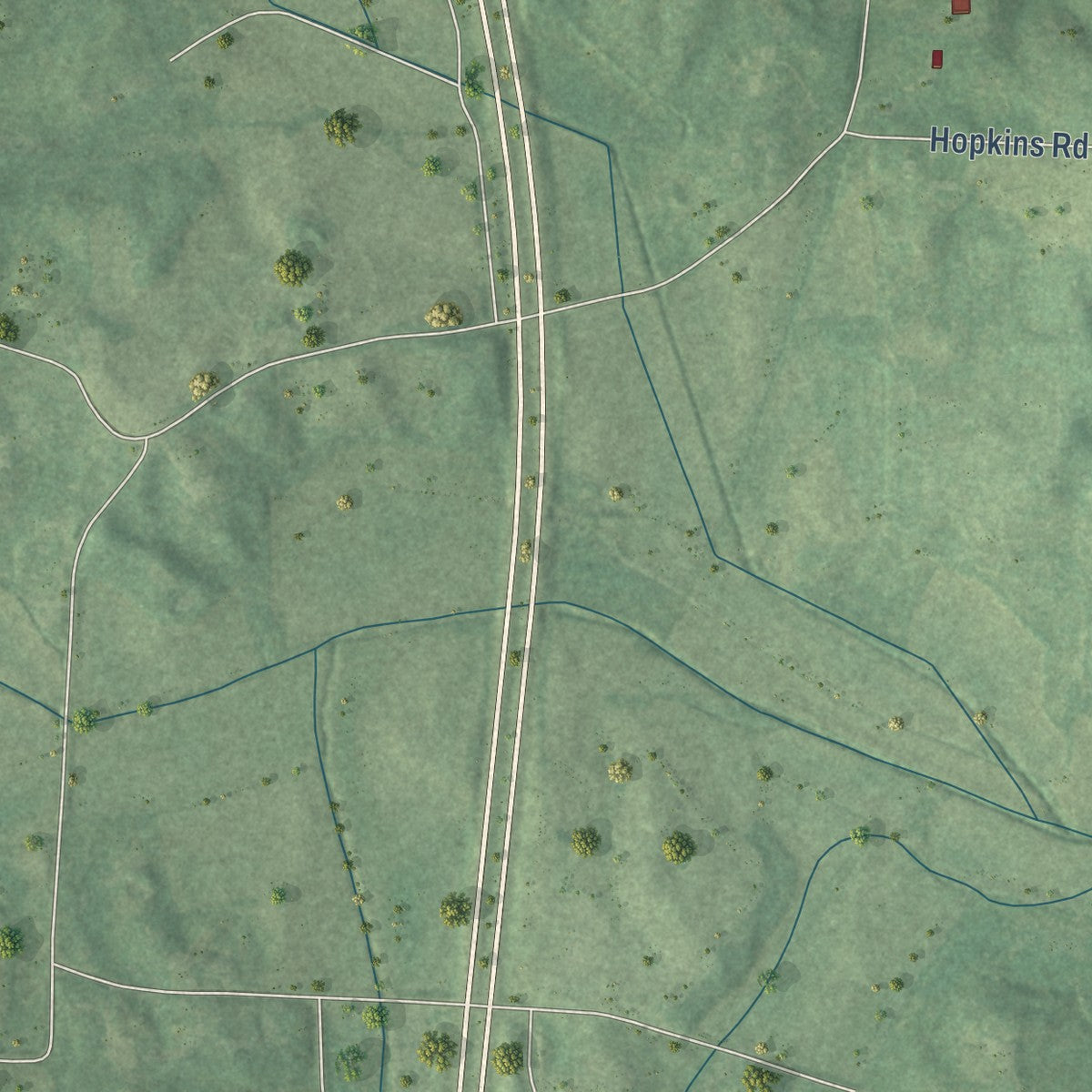 Second close-up of the map of Bethel Springs, Tennessee print showing more streets and buildings