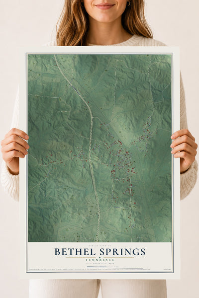 Map of Bethel Springs, Tennessee, 18 x 24 inch unframed archival matte print