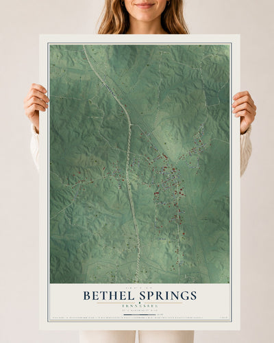 Map of Bethel Springs, Tennessee, 24 x 36 inch unframed archival matte print