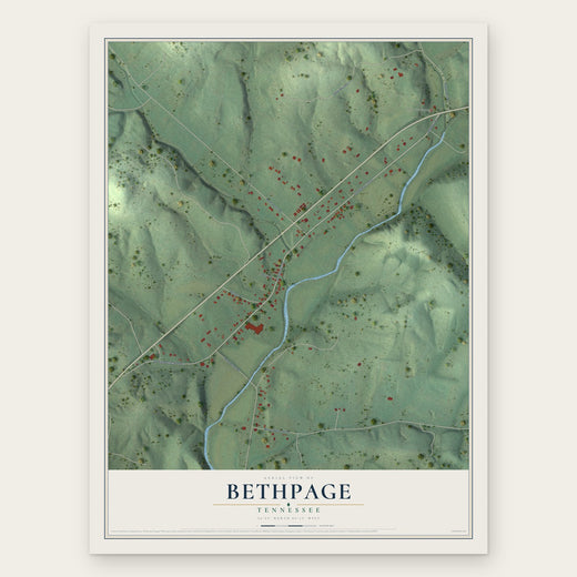 Bethpage, Tennessee map print, the full design
