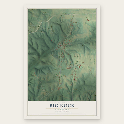 Big Rock, Tennessee map print, the full design