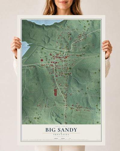 Map of Big Sandy, Tennessee, 24 x 36 inch unframed archival matte print