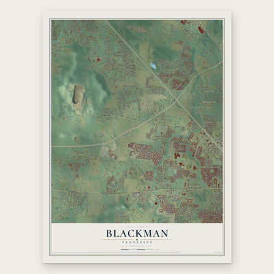 Blackman, Tennessee map print, the full design