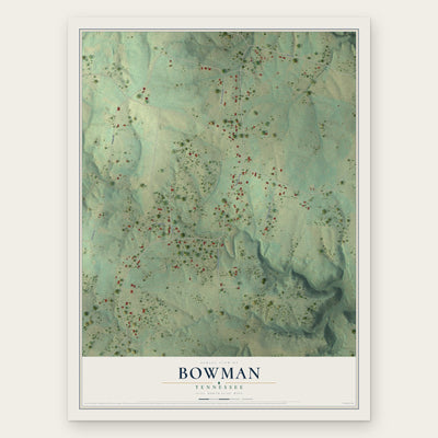 Bowman, Tennessee map print, the full design