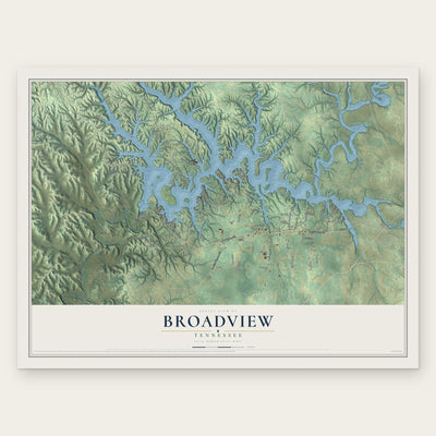 Broadview, Tennessee map print, the full design