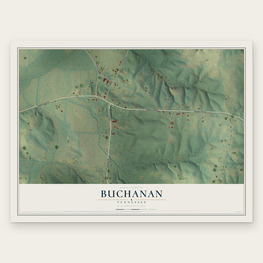 Buchanan, Tennessee map print, the full design