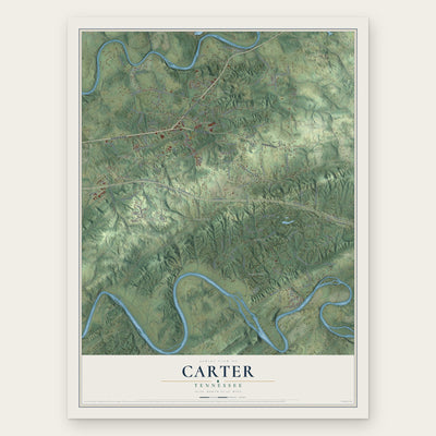 Carter, Knox County, Tennessee map print, the full design