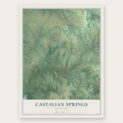Castalian Springs, Tennessee map print, the full design