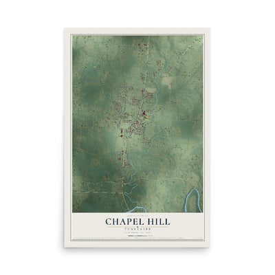 Map of Chapel Hill, Tennessee, 12 x 18 inch unframed archival matte print