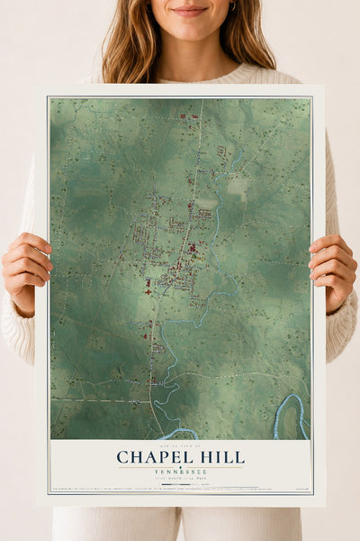 Map of Chapel Hill, Tennessee, 18 x 24 inch unframed archival matte print