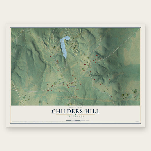 Childers Hill, Tennessee map print, the full design
