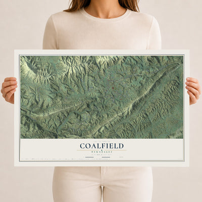 Map of Coalfield, Tennessee, 12 x 18 inch unframed archival matte print
