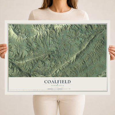 Map of Coalfield, Tennessee, 18 x 24 inch unframed archival matte print
