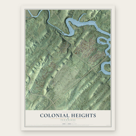 Colonial Heights, Tennessee map print, the full design