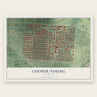 Cooper-Young, Tennessee map print, the full design