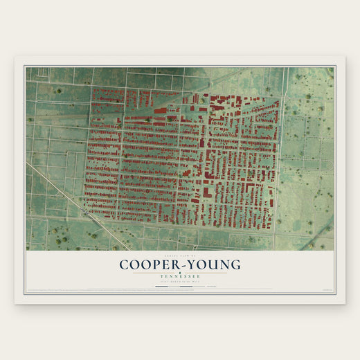 Cooper-Young, Tennessee map print, the full design