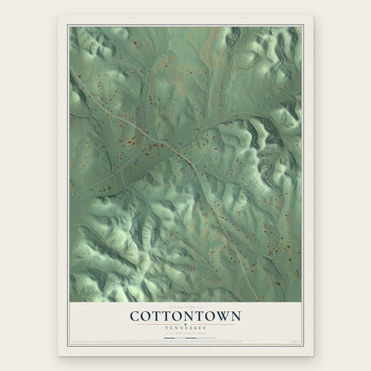 Cottontown, Tennessee map print, the full design