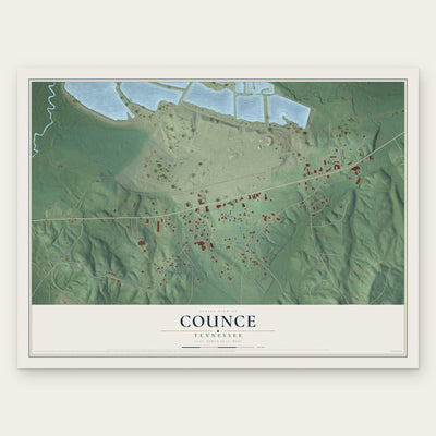 Counce, Tennessee map print, the full design