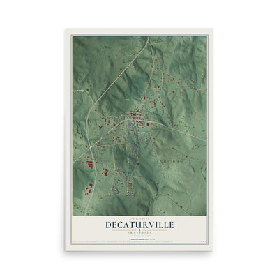 Map of Decaturville, Tennessee, 12 x 18 inch unframed archival matte print