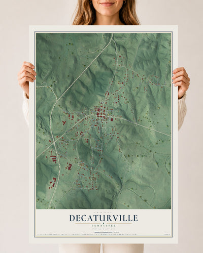 Map of Decaturville, Tennessee, 24 x 36 inch unframed archival matte print