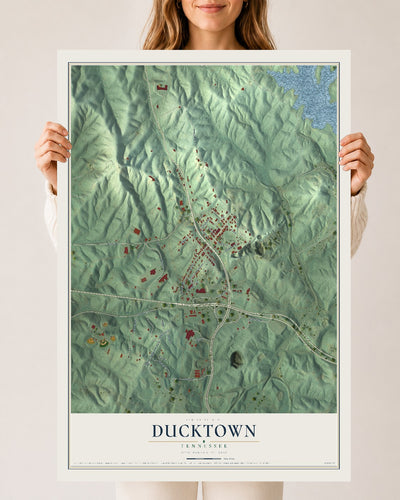 Map of Ducktown, Tennessee, 24 x 36 inch unframed archival matte print