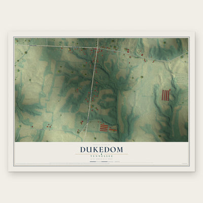 Dukedom, Tennessee map print, the full design